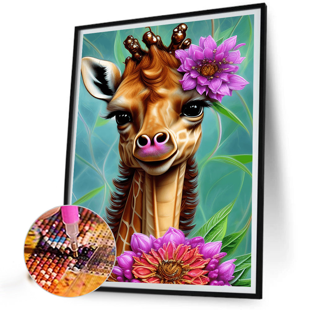 Elegant Giraffe - Full Round Drill Diamond Painting 30*40CM