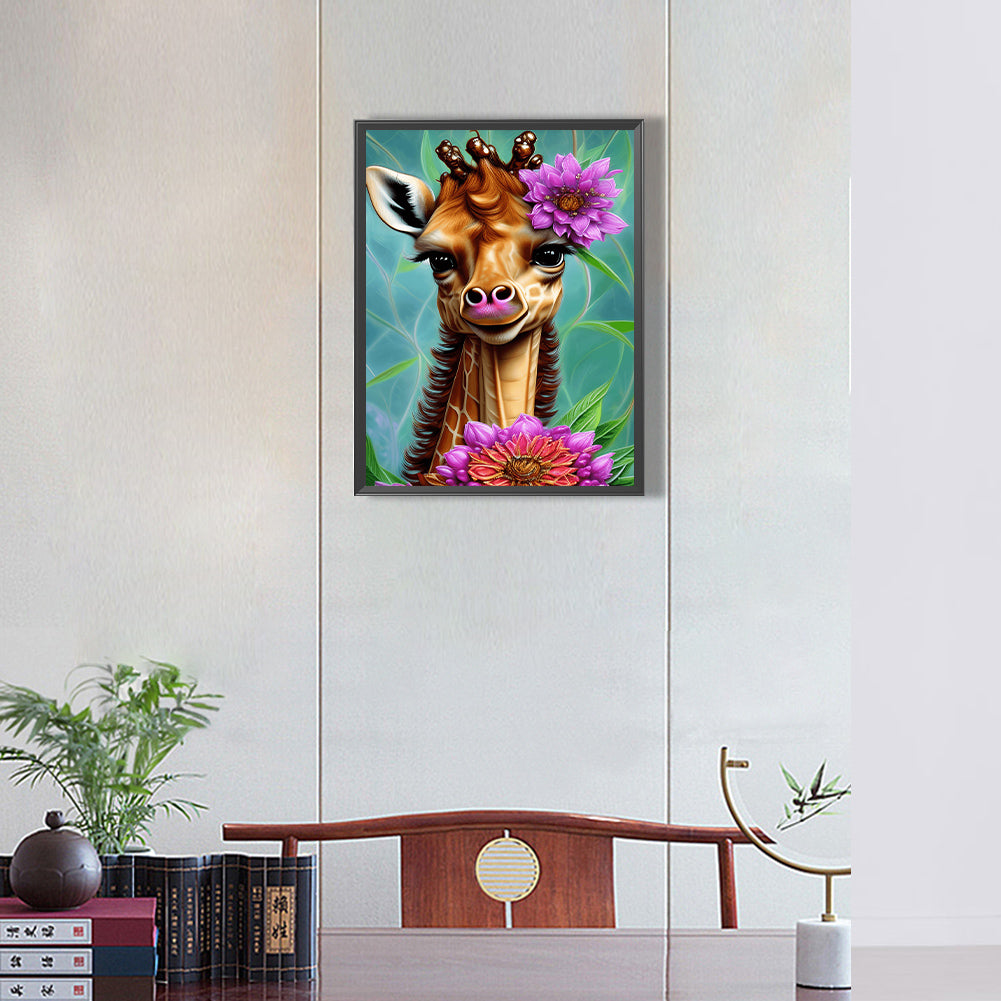 Elegant Giraffe - Full Round Drill Diamond Painting 30*40CM