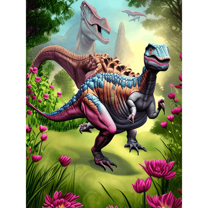 Era Of Dinosaurs - Full Round Drill Diamond Painting 30*40CM
