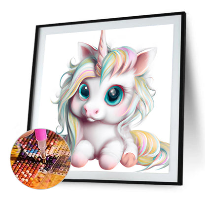 Big Head Animal Unicorn - Full Round Drill Diamond Painting 30*30CM