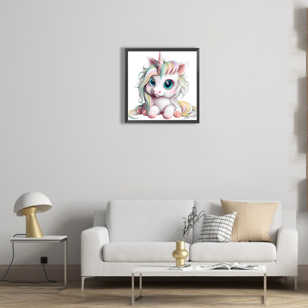 Big Head Animal Unicorn - Full Round Drill Diamond Painting 30*30CM