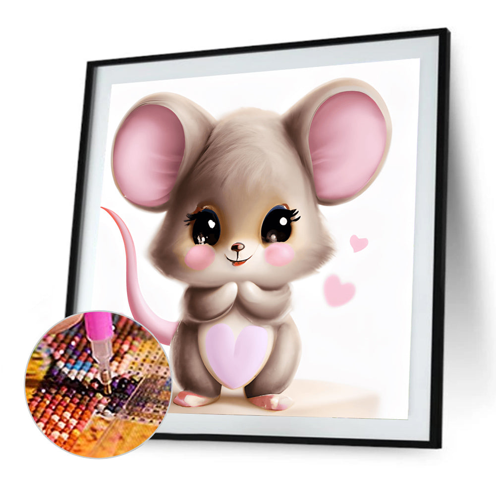 Big Head Animal Mouse - Full Round Drill Diamond Painting 30*30CM