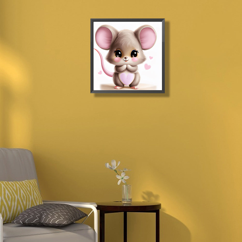 Big Head Animal Mouse - Full Round Drill Diamond Painting 30*30CM
