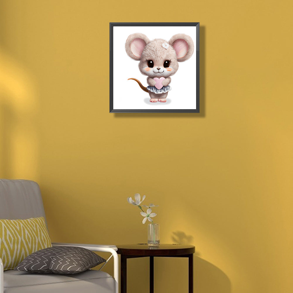 Big Head Animal Mouse - Full Round Drill Diamond Painting 30*30CM