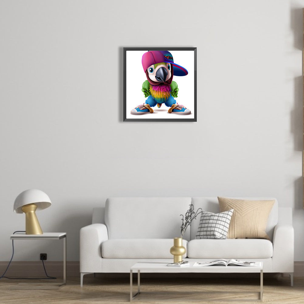 Big Head Parrot - Full Round Drill Diamond Painting 30*30CM