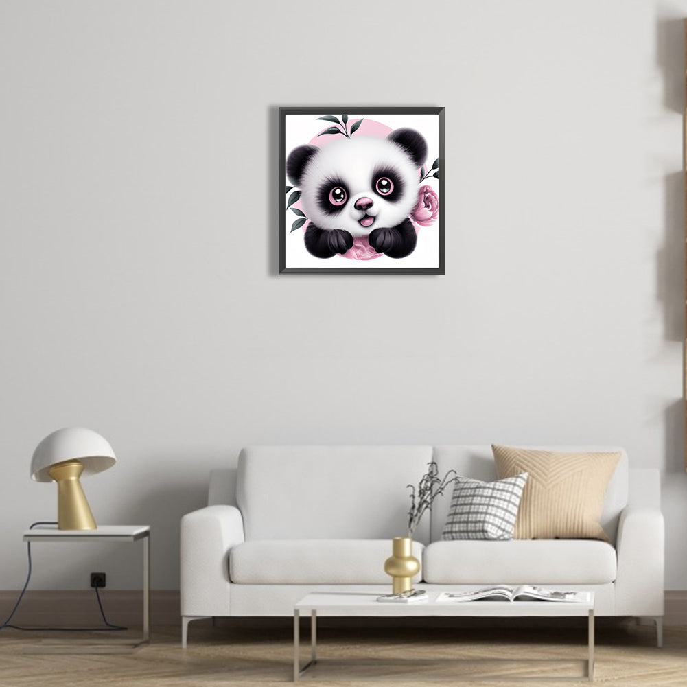 Big Head Animal Panda - Full Round Drill Diamond Painting 30*30CM