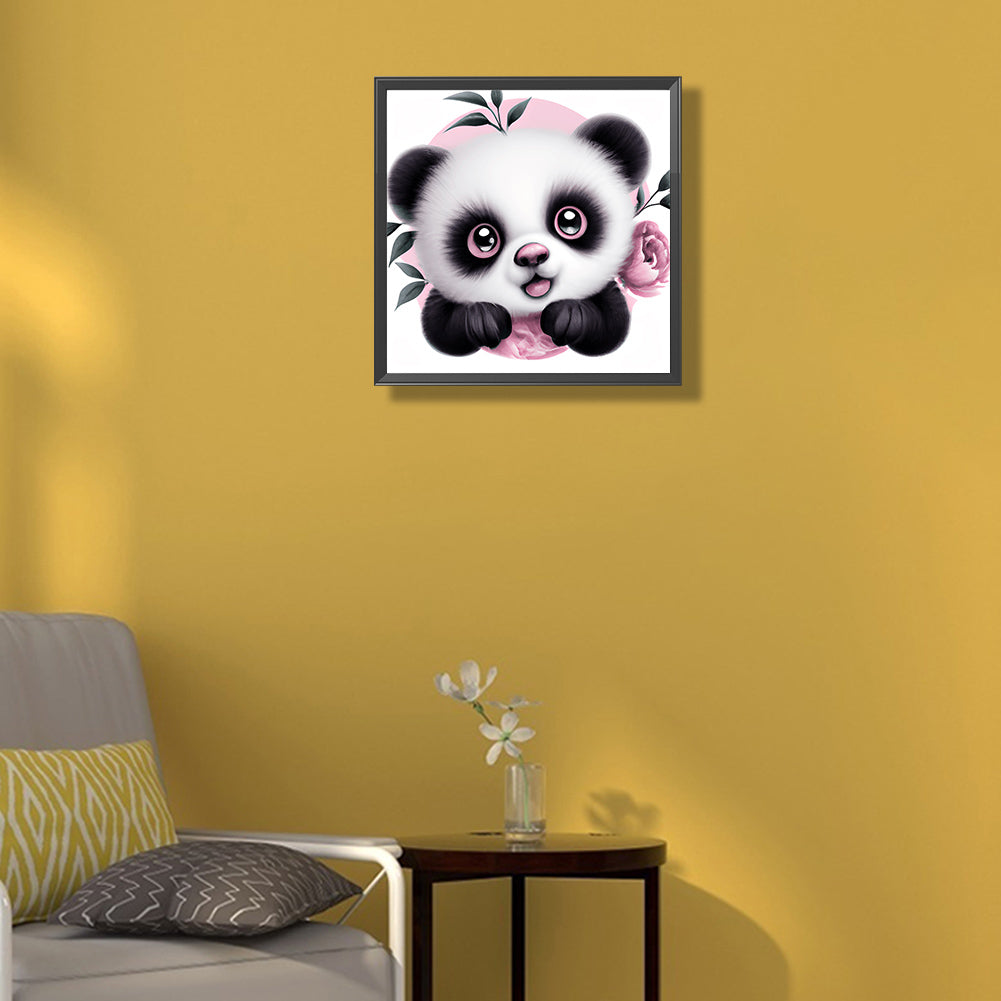 Big Head Animal Panda - Full Round Drill Diamond Painting 30*30CM