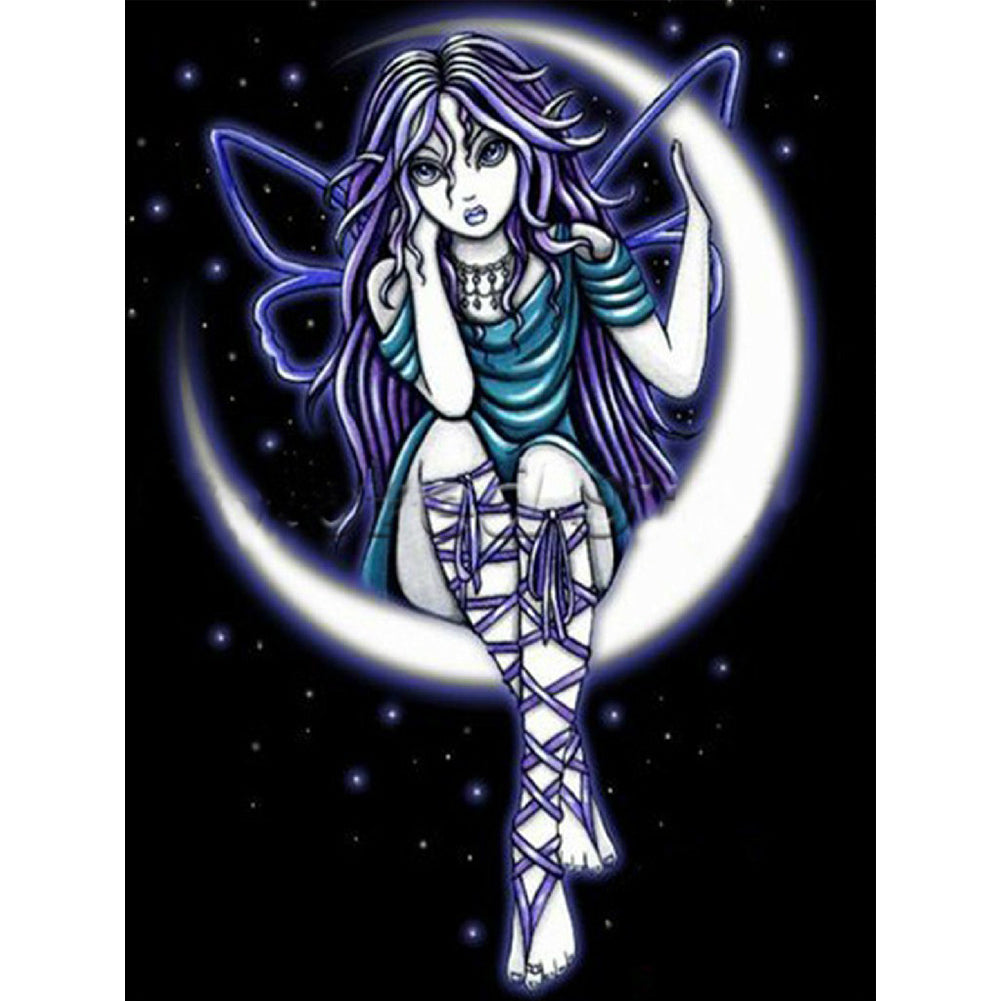 Moon Fairy - Full Round Drill Diamond Painting 30*40CM