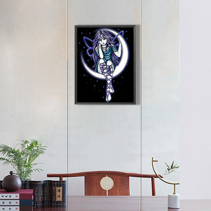 Moon Fairy - Full Round Drill Diamond Painting 30*40CM