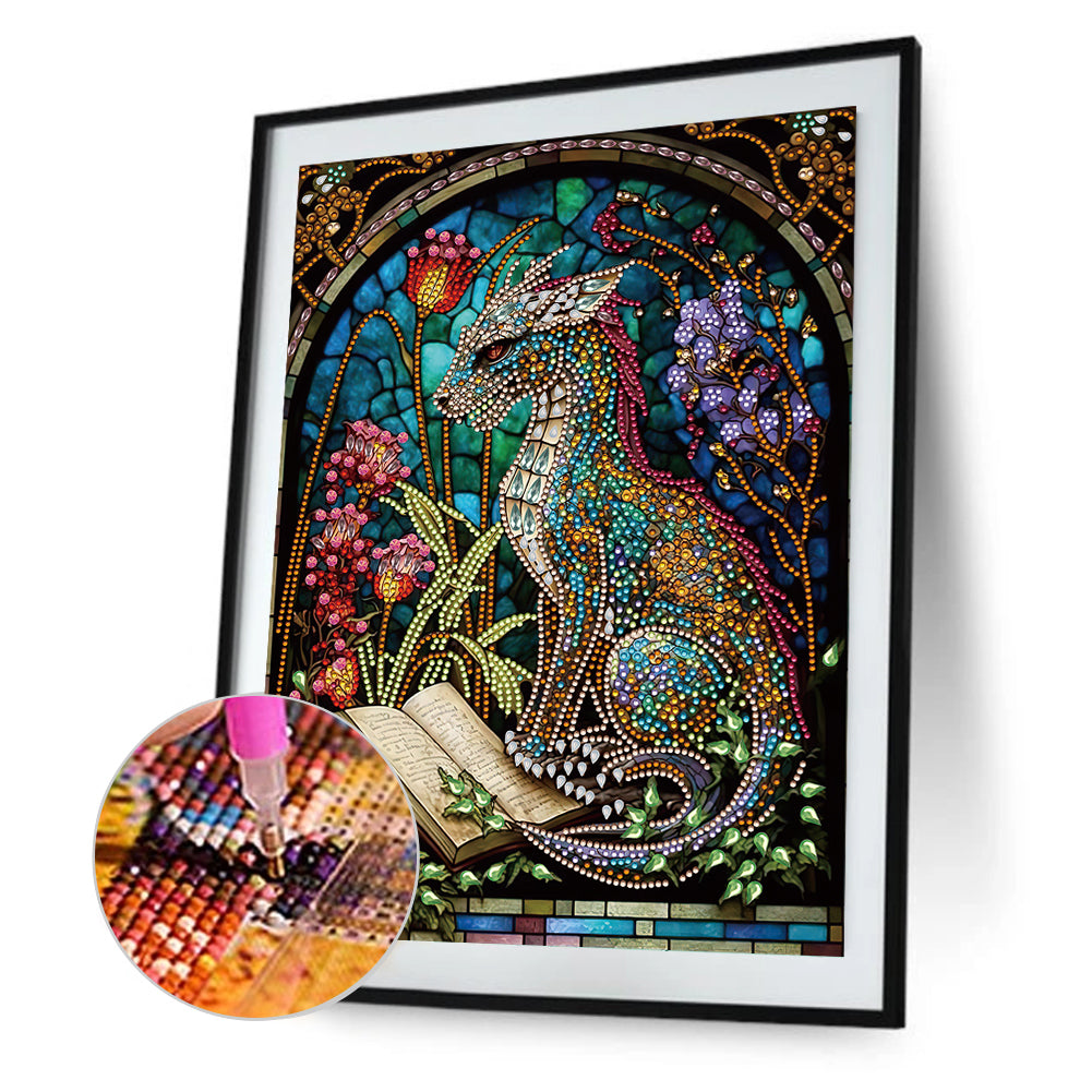 Dinosaurs At Night - Special Shaped Drill Diamond Painting 30*40CM