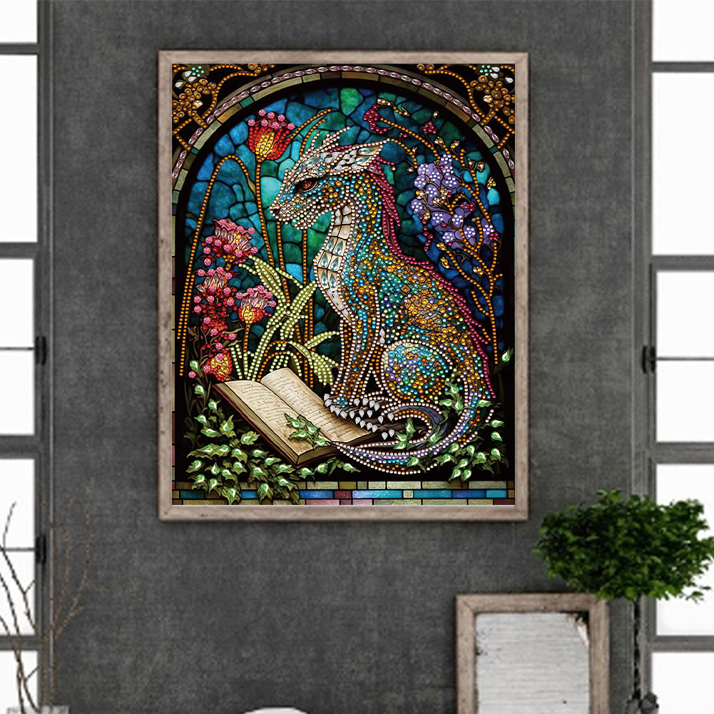 Dinosaurs At Night - Special Shaped Drill Diamond Painting 30*40CM