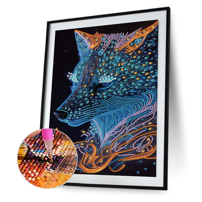 Handsome Light Point Wolf - Special Shaped Drill Diamond Painting 30*40CM