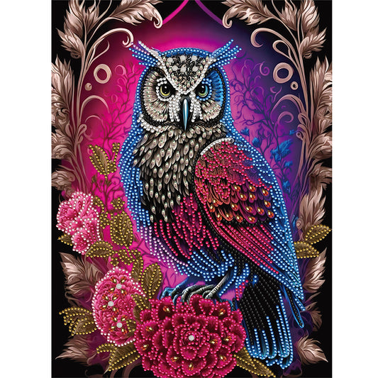 Owl With Aura - Special Shaped Drill Diamond Painting 30*40CM