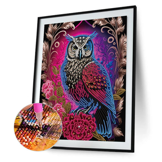 Owl With Aura - Special Shaped Drill Diamond Painting 30*40CM