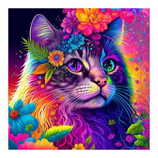 Colorful Cat - Full Round Drill Diamond Painting 30*30CM