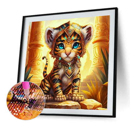 Golden Tiger - Full Round Drill Diamond Painting 30*30CM