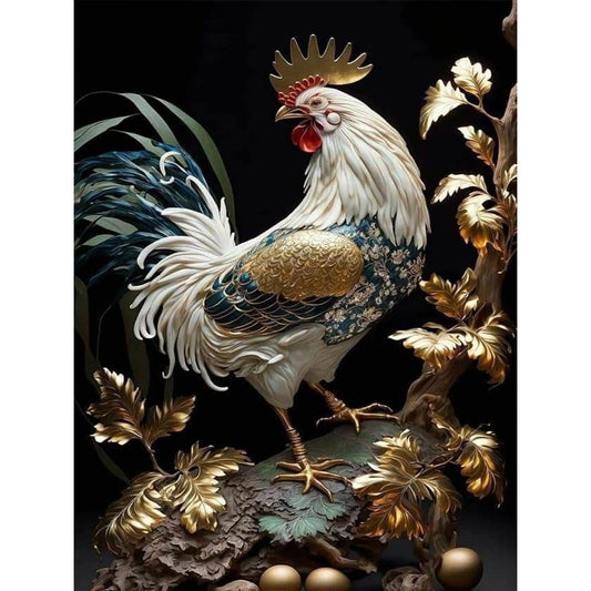 Golden Rooster - Full Round Drill Diamond Painting 30*40CM