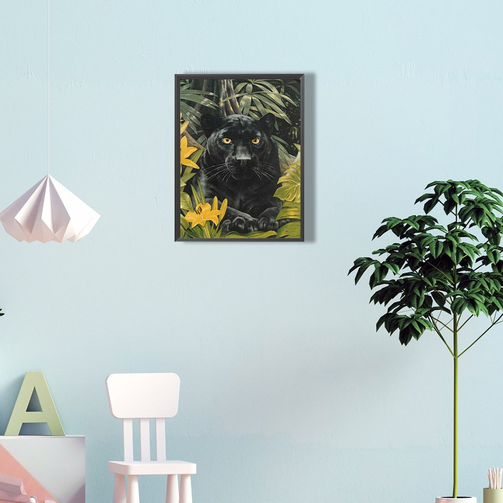 Black Panther - Full Round Drill Diamond Painting 30*40CM