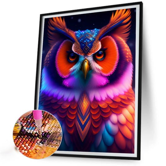 Colorful Owl - Full Round Drill Diamond Painting 30*40CM
