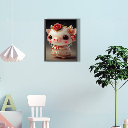 Cute Pig - Full Round Drill Diamond Painting 30*40CM