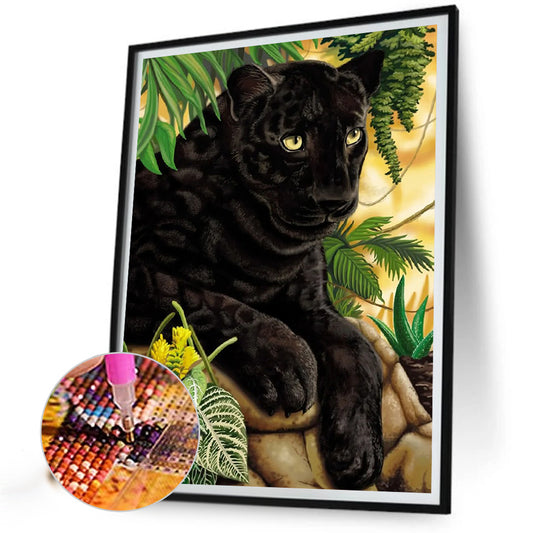 Black Panther - Full Round Drill Diamond Painting 30*40CM