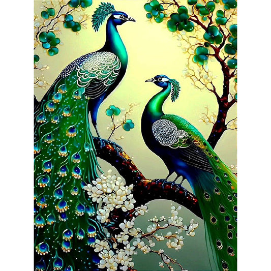 Peacock - Full Round Drill Diamond Painting 30*40CM