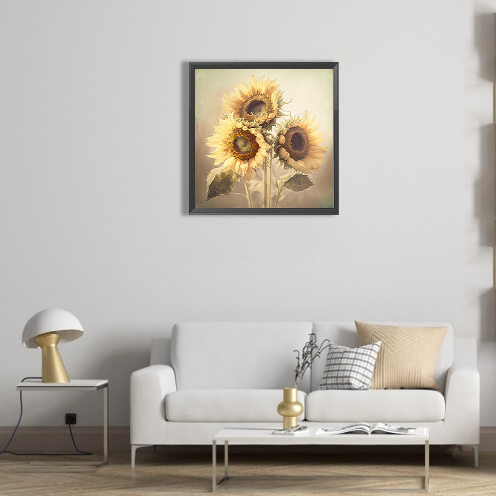 Sunflower - Full Round Drill Diamond Painting 50*50CM