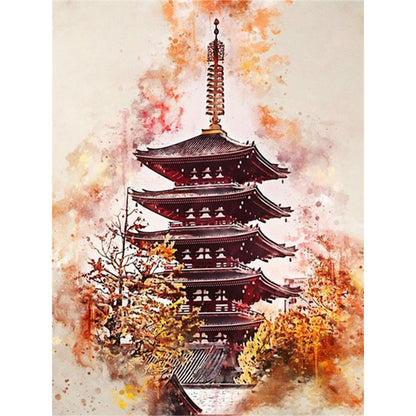 Ink Style Places Of Interest - Full Round Drill Diamond Painting 30*40CM