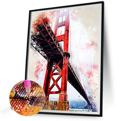 Ink Style Places Of Interest - Full Round Drill Diamond Painting 30*40CM