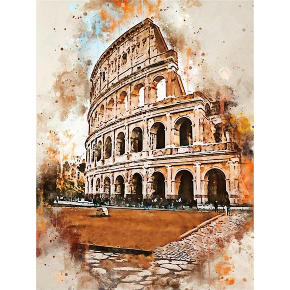 Ink Style Places Of Interest - Full Round Drill Diamond Painting 30*40CM