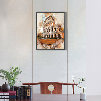 Ink Style Places Of Interest - Full Round Drill Diamond Painting 30*40CM