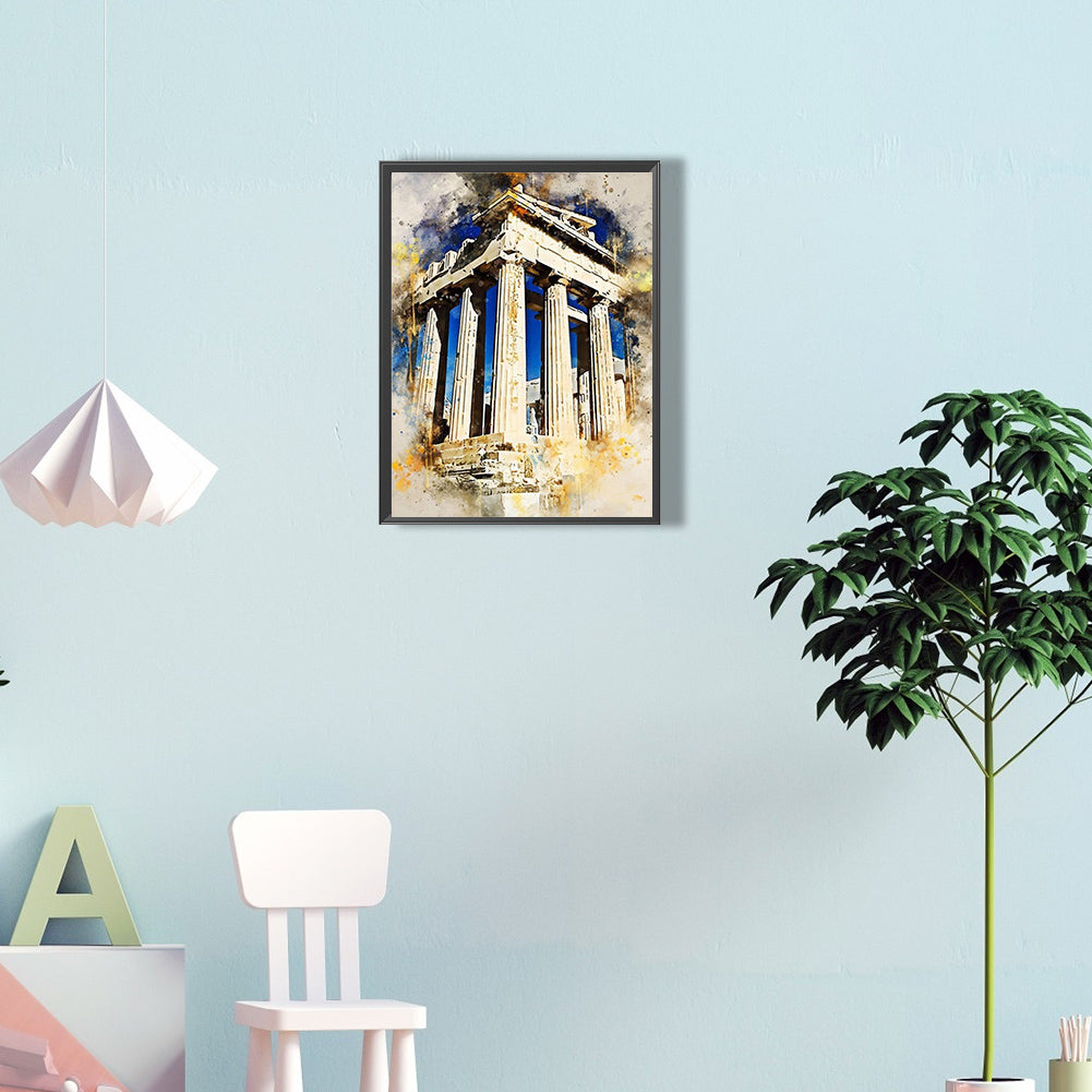 Ink Style Places Of Interest - Full Round Drill Diamond Painting 30*40CM