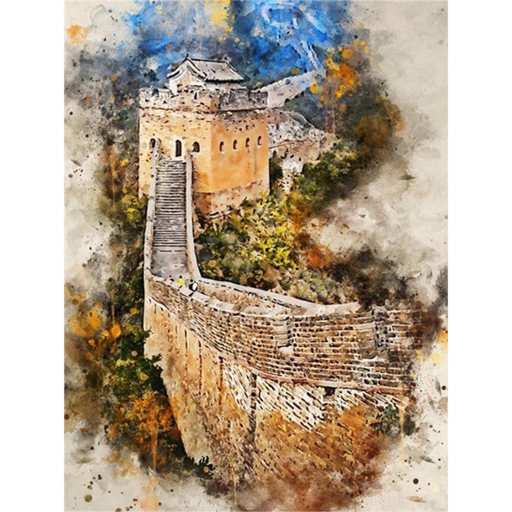 Ink Style Places Of Interest - Full Round Drill Diamond Painting 30*40CM