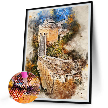 Ink Style Places Of Interest - Full Round Drill Diamond Painting 30*40CM