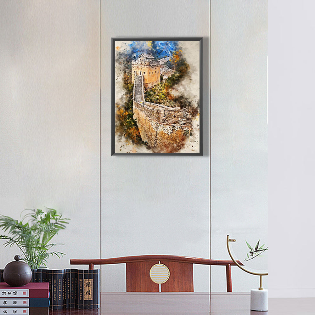 Ink Style Places Of Interest - Full Round Drill Diamond Painting 30*40CM