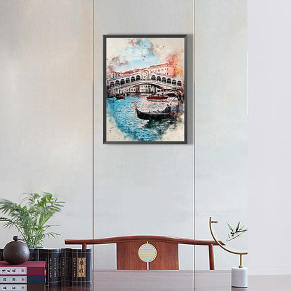 Ink Style Places Of Interest - Full Round Drill Diamond Painting 30*40CM