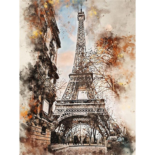 Ink Style Places Of Interest - Full Round Drill Diamond Painting 30*40CM