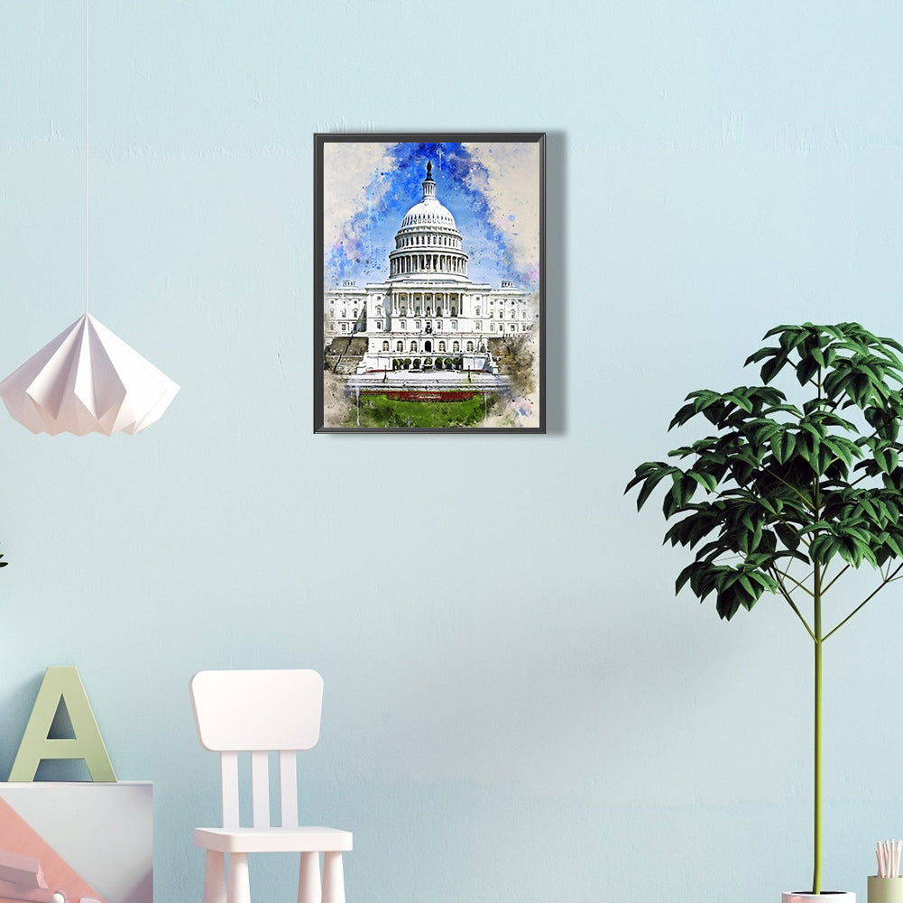 Ink Style Places Of Interest - Full Round Drill Diamond Painting 30*40CM