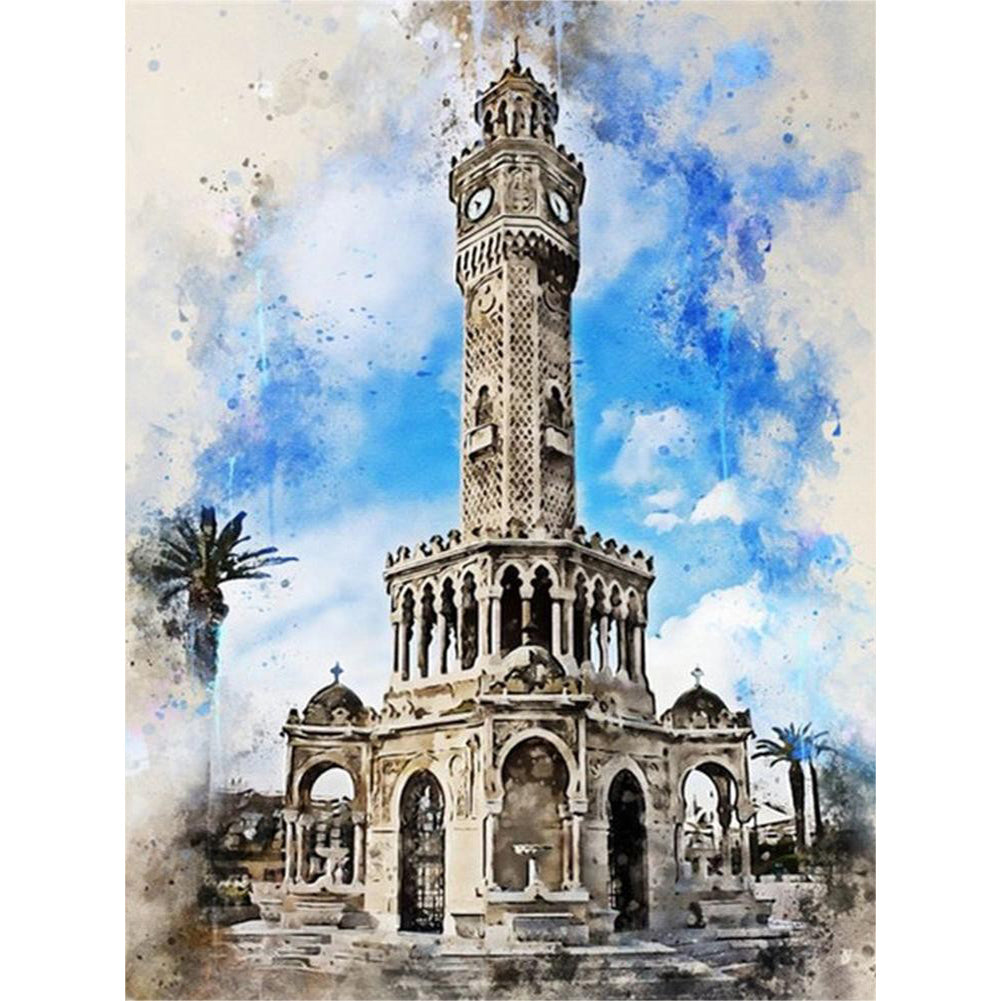 Ink Style Places Of Interest - Full Round Drill Diamond Painting 30*40CM