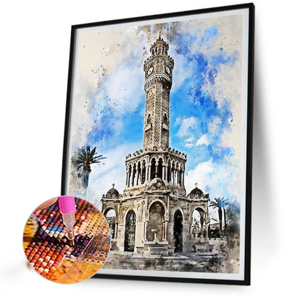 Ink Style Places Of Interest - Full Round Drill Diamond Painting 30*40CM
