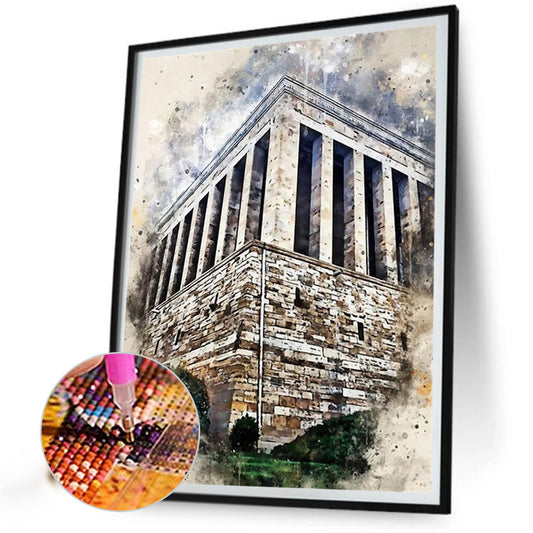 Ink Style Places Of Interest - Full Round Drill Diamond Painting 30*40CM