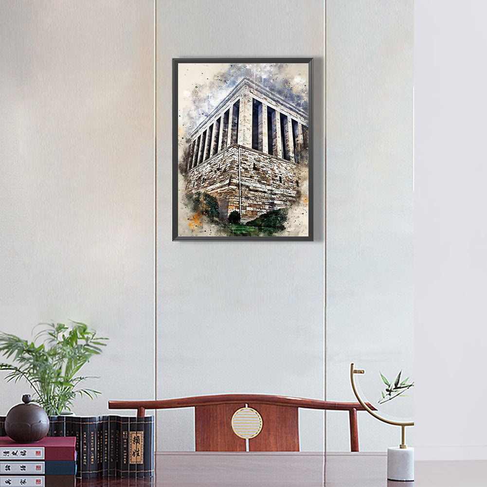 Ink Style Places Of Interest - Full Round Drill Diamond Painting 30*40CM