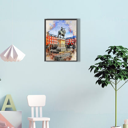Ink Style Places Of Interest - Full Round Drill Diamond Painting 30*40CM