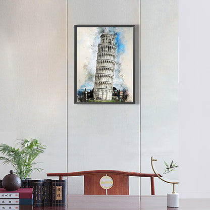 Ink Style Places Of Interest - Full Round Drill Diamond Painting 30*40CM
