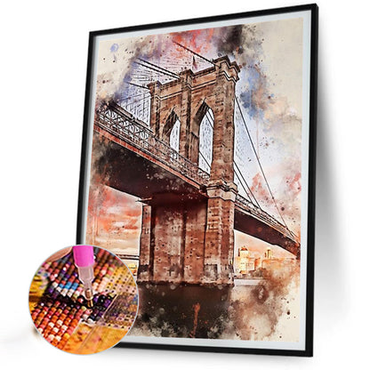 Ink Style Places Of Interest - Full Round Drill Diamond Painting 30*40CM