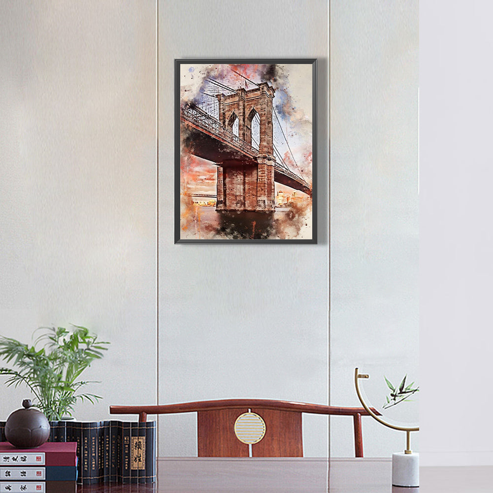 Ink Style Places Of Interest - Full Round Drill Diamond Painting 30*40CM