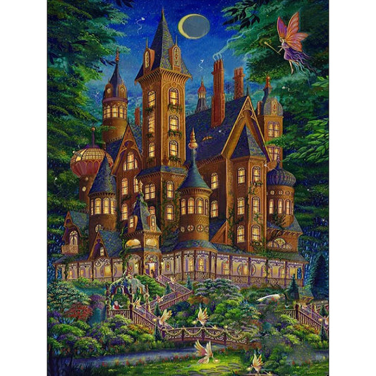 Noisy Castle At Night - Full Round Drill Diamond Painting 30*40CM