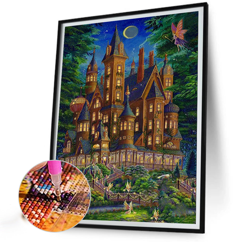 Noisy Castle At Night - Full Round Drill Diamond Painting 30*40CM