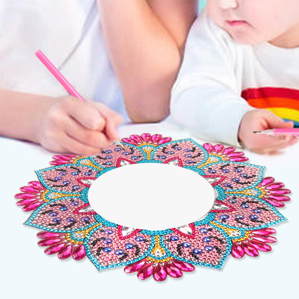 DIY Compact Mirror Art Craft Set Hanging Pocket Mirror Flower for Adult and Kids