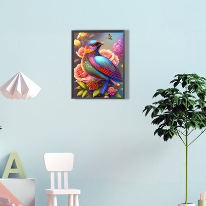 Colorful Bird On Branch - Full Round Drill Diamond Painting 30*40CM